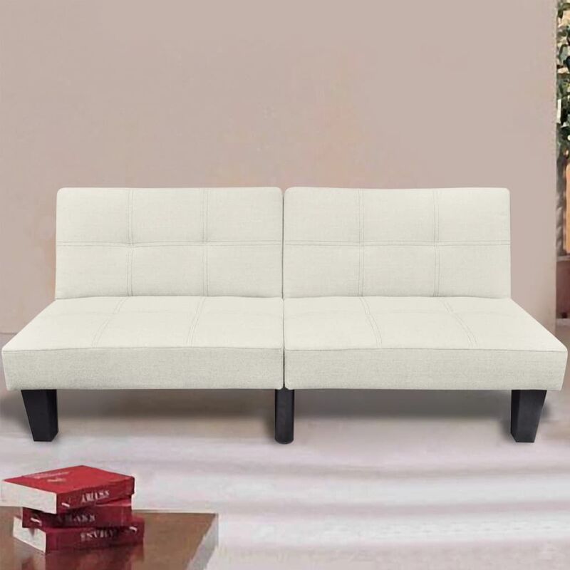 vidaXL Divano letto design moderno regolabile salotto sofa soggiorno beige