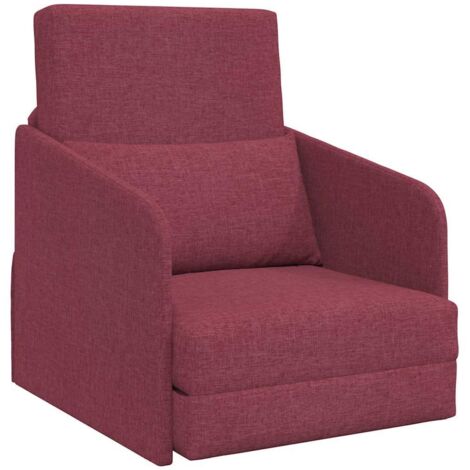 vidaXL Divano letto Rosso vino 65 x 80 x 83 cm Tessuto