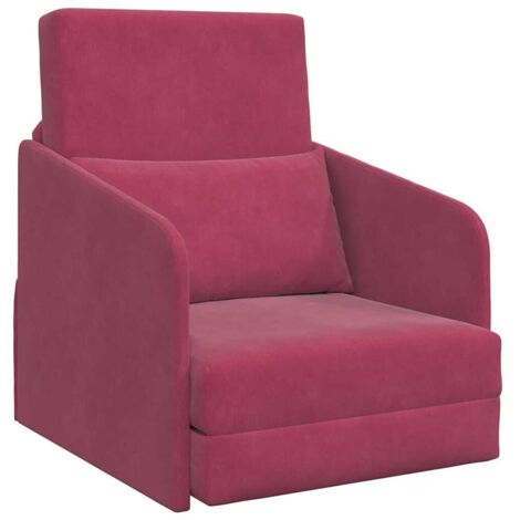 vidaXL Divano letto Rosso Vino 65 x 80 x 83 cm Velluto