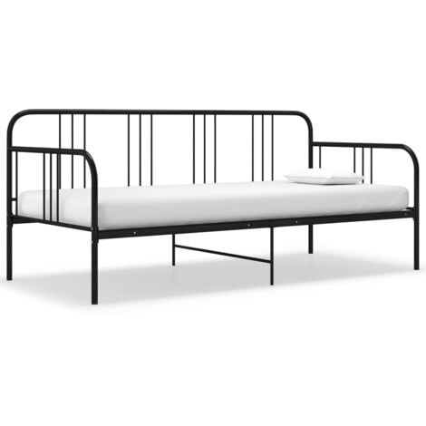 vidaXL Divano Letto Telaio Nero in Metallo 90x200 cm