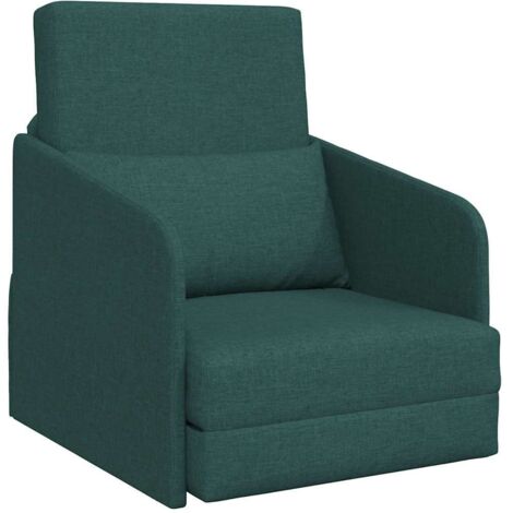 vidaXL Divano letto Verde scuro 65 x 80 x 83 cm Tessuto