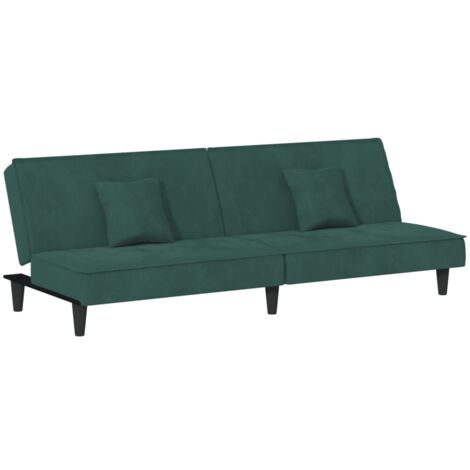 vidaXL Divano Letto Verde Scuro in Velluto
