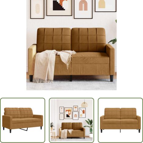 vidaXL Divano marrone -  Divano a 2 Posti marrone 120 cm in Velluto
