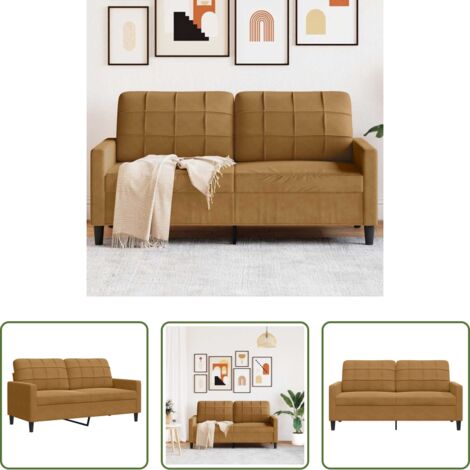 vidaXL Divano marrone -  Divano a 2 Posti Marrone 140 cm in Velluto