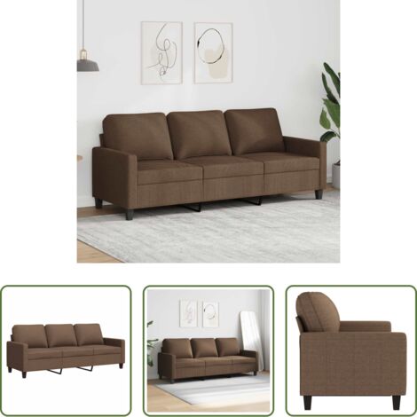 vidaXL Divano marrone - Divano a 3 Posti Marrone 180 cm in Tessuto