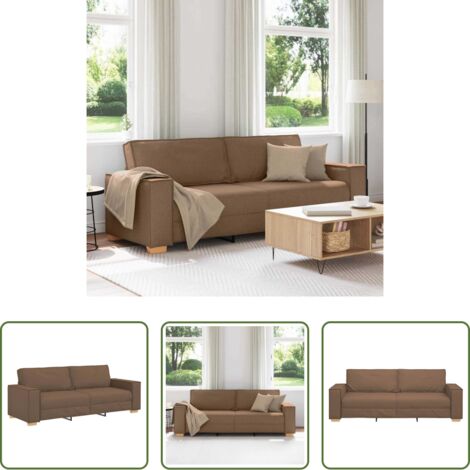 vidaXL Divano marrone - Divano a 3 posti Marrone 180 cm Tessuto