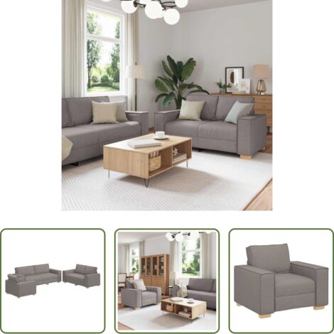 vidaXL Divano moderno -  Divano 3 pcs Talpa 220 x 80 x 84 cm Tessuto misto lino
