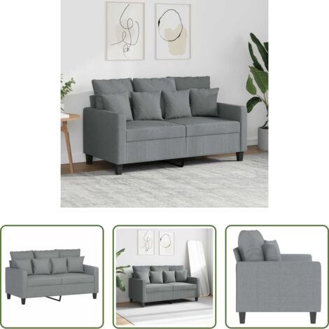 vidaXL Divano moderno -  Divano a 2 Posti Grigio Chiaro 120 cm in Tessuto