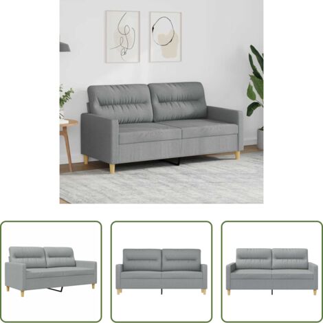 vidaXL Divano moderno -  Divano a 2 Posti Grigio Chiaro 140 cm in Tessuto