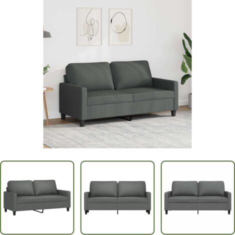 vidaXL Divano moderno -  Divano a 2 Posti Grigio Scuro 140 cm in Tessuto
