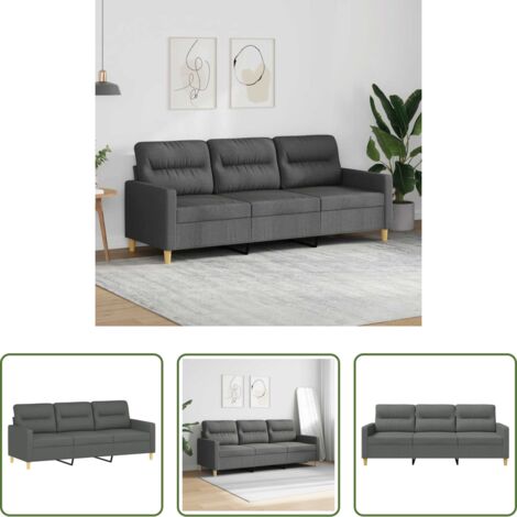 vidaXL Divano moderno -  Divano a 3 Posti Grigio Chiaro 180 cm in Tessuto
