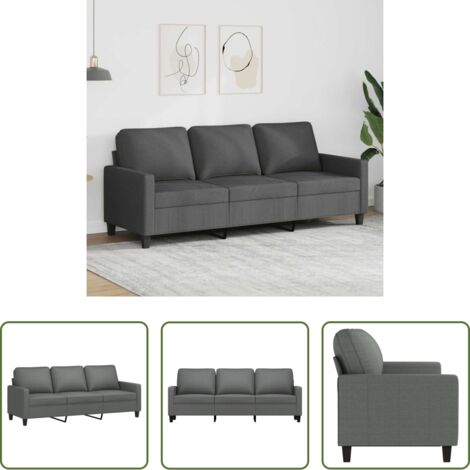 vidaXL Divano moderno -  Divano a 3 Posti Grigio Chiaro 180 cm in Tessuto