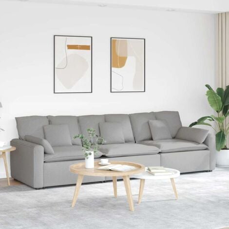 vidaXL Divano Modulare con Cuscini Grigio Nuvola