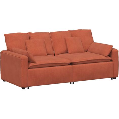 vidaXL Divano Modulare con Cuscini Rosso Arancione