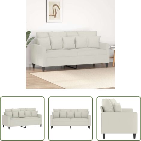 vidaXL Divano morbido -  Divano a 2 Posti crema 140 cm in Velluto