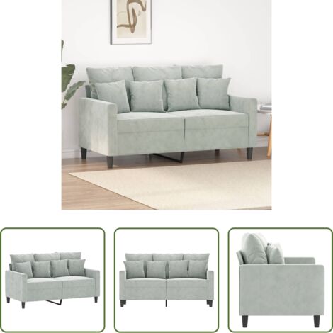 vidaXL Divano morbido -  Divano a 2 Posti Grigio Chiaro 120 cm in Velluto