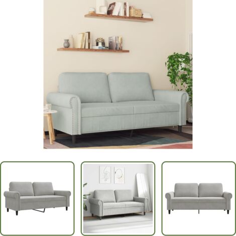 vidaXL Divano morbido -  Divano a 2 Posti Grigio Chiaro 140 cm in Velluto