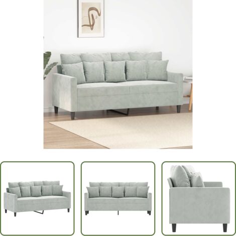 vidaXL Divano morbido -  Divano a 2 Posti Grigio Chiaro 140 cm in Velluto