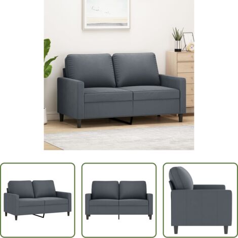 vidaXL Divano morbido -  Divano a 2 Posti grigio scuro 120 cm in Velluto