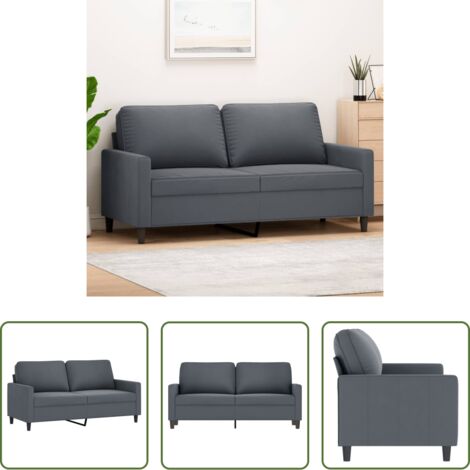 vidaXL Divano morbido -  Divano a 2 Posti grigio scuro140 cm in Velluto