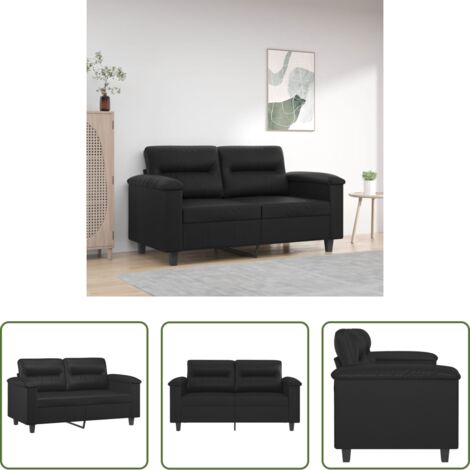 vidaXL Divano nero -  Divano a 2 Posti Nero 120 cm in Similpelle