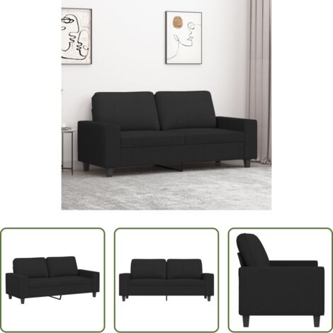 vidaXL Divano nero -  Divano a 2 Posti Nero 120 cm in Tessuto