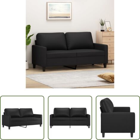 vidaXL Divano nero -  Divano a 2 Posti Nero 140 cm in Similpelle