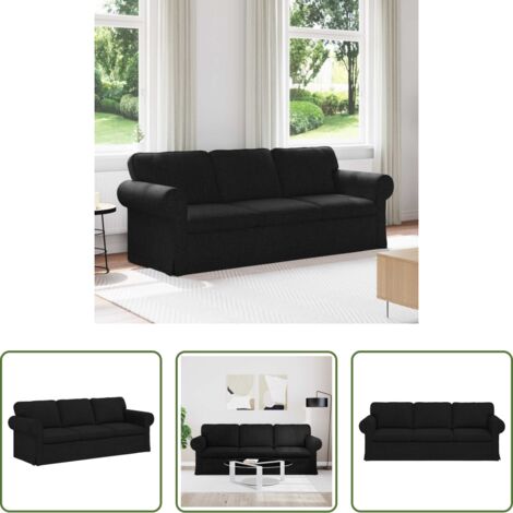 vidaXL Divano nero -  Divano Nero 215 x 82 x 80 cm Tessuto