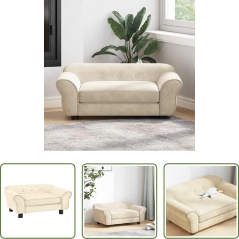 vidaXL Divano per animali domestici -  Divano per Cani Crema 72x45x30 cm in Peluche
