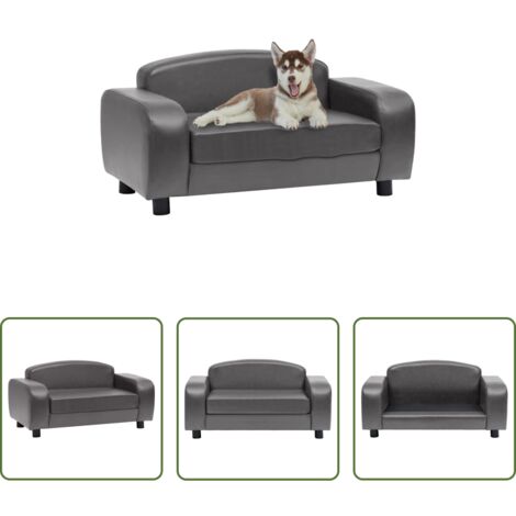 vidaXL Divano per animali domestici -  Divano per Cani Grigio 80x50x40 cm in Similpelle