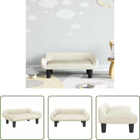 vidaXL Divano per bambini morbido -  Divano per Bambini Crema 70x40x24 cm in Velluto