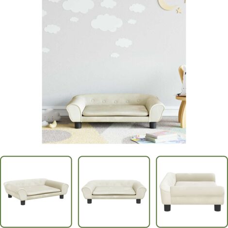 vidaXL Divano per bambini morbido -  Divano per Bambini Crema 70x45x26 cm in Velluto