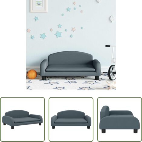 vidaXL Divano per bambini morbido -  Divano per Bambini Grigio Scuro 70x45x30 cm in Tessuto