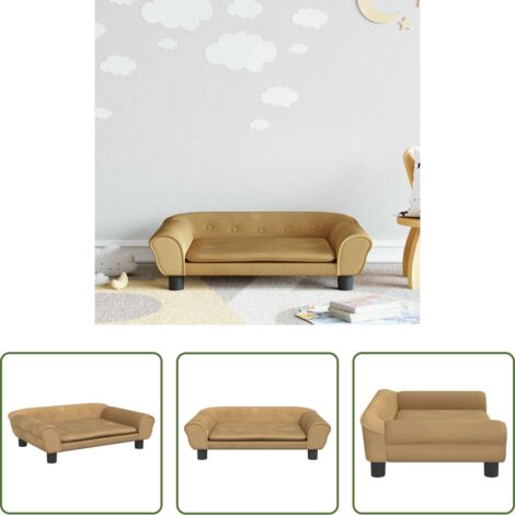 vidaXL Divano per bambini morbido -  Divano per Bambini Marrone 70x45x26 cm in Velluto