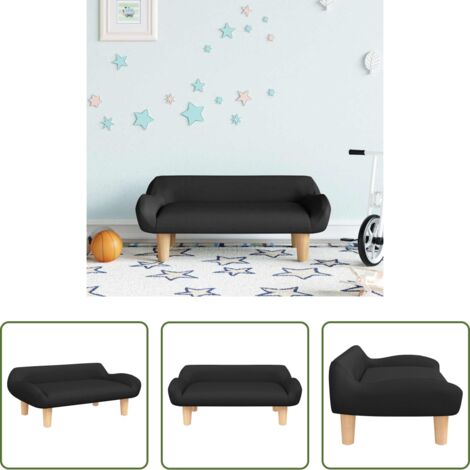 vidaXL Divano per bambini morbido -  Divano per Bambini Nero 70x40x24 cm in Tessuto