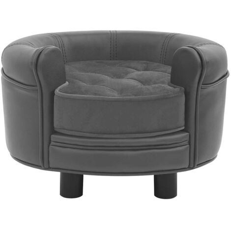 vidaXL Divano per Cani Grigio 48x48x32 cm in Peluche e Similpelle