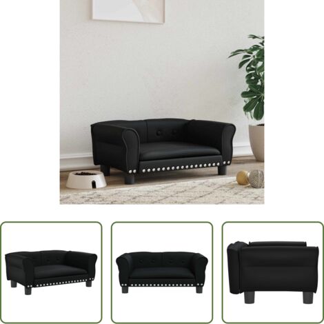 vidaXL Divano per cani -  Lettino per Cani Nero 70x45x30 cm in Similpelle