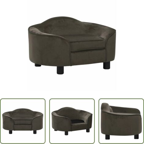 vidaXL Divano per gatti -  Divano per Cani Grigio Scuro 67x47x36 cm in Peluche