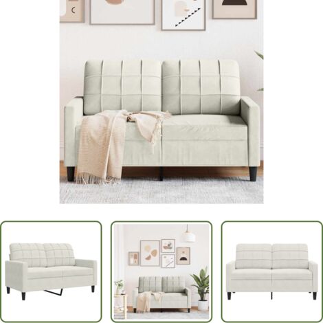 vidaXL Divano relax -  Divano a 2 Posti crema 120 cm in Velluto