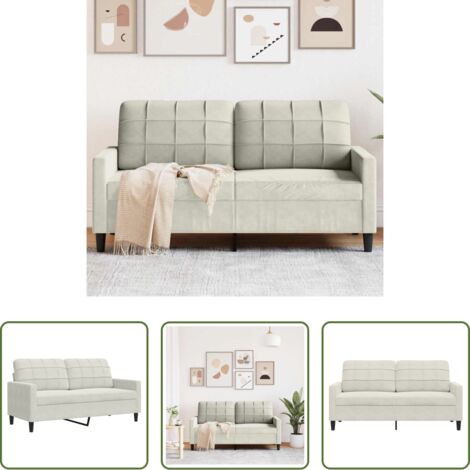 vidaXL Divano relax -  Divano a 2 Posti crema 140 cm in Velluto