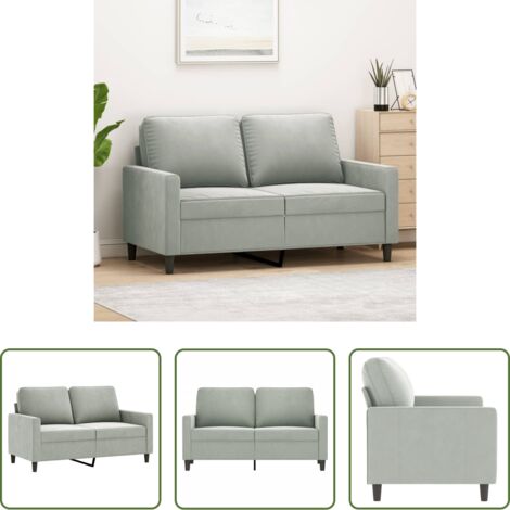 vidaXL Divano relax -  Divano a 2 Posti Grigio Chiaro 120 cm in Velluto