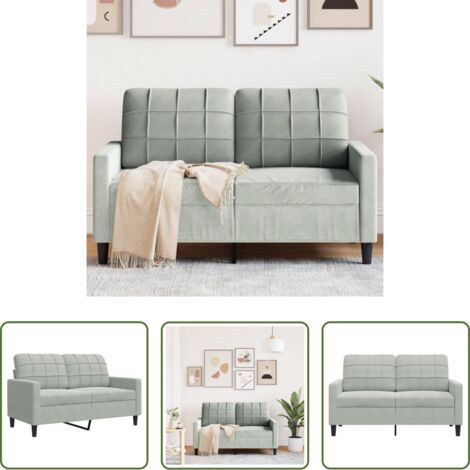 vidaXL Divano relax -  Divano a 2 Posti Grigio Chiaro 120 cm in Velluto
