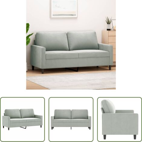 vidaXL Divano relax -  Divano a 2 Posti Grigio Chiaro 140 cm in Velluto
