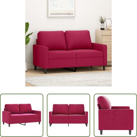 vidaXL Divano rotondo -  Divano a 2 Posti Rosso Vino 120 cm in Velluto