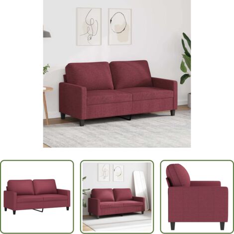 vidaXL Divano rotondo -  Divano a 2 Posti Rosso Vino 140 cm in Tessuto