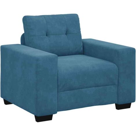 vidaXL Divano Sedia Blu 60 cm Velluto