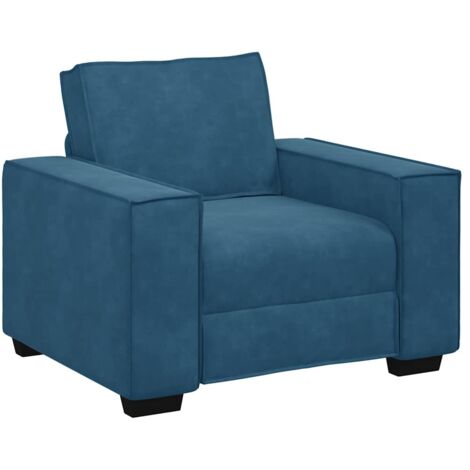 vidaXL Divano Sedia Blu 60 cm Velluto