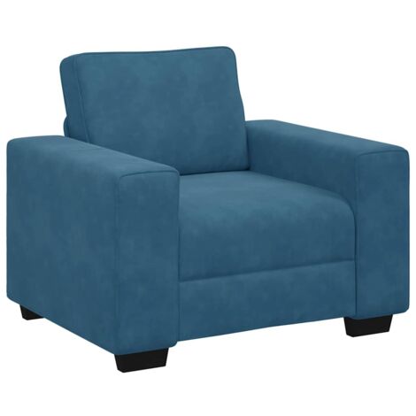 vidaXL Divano Sedia Blu 60 cm Velluto