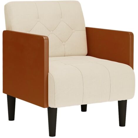 vidaXL Divano Sedia con Braccioli 55 cm Lino