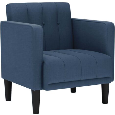 vidaXL Divano Sedia con Braccioli Blu 53 cm in Tessuto